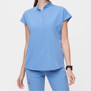 Figs Rafaela Oversized Scrub Top in Ceil Blue